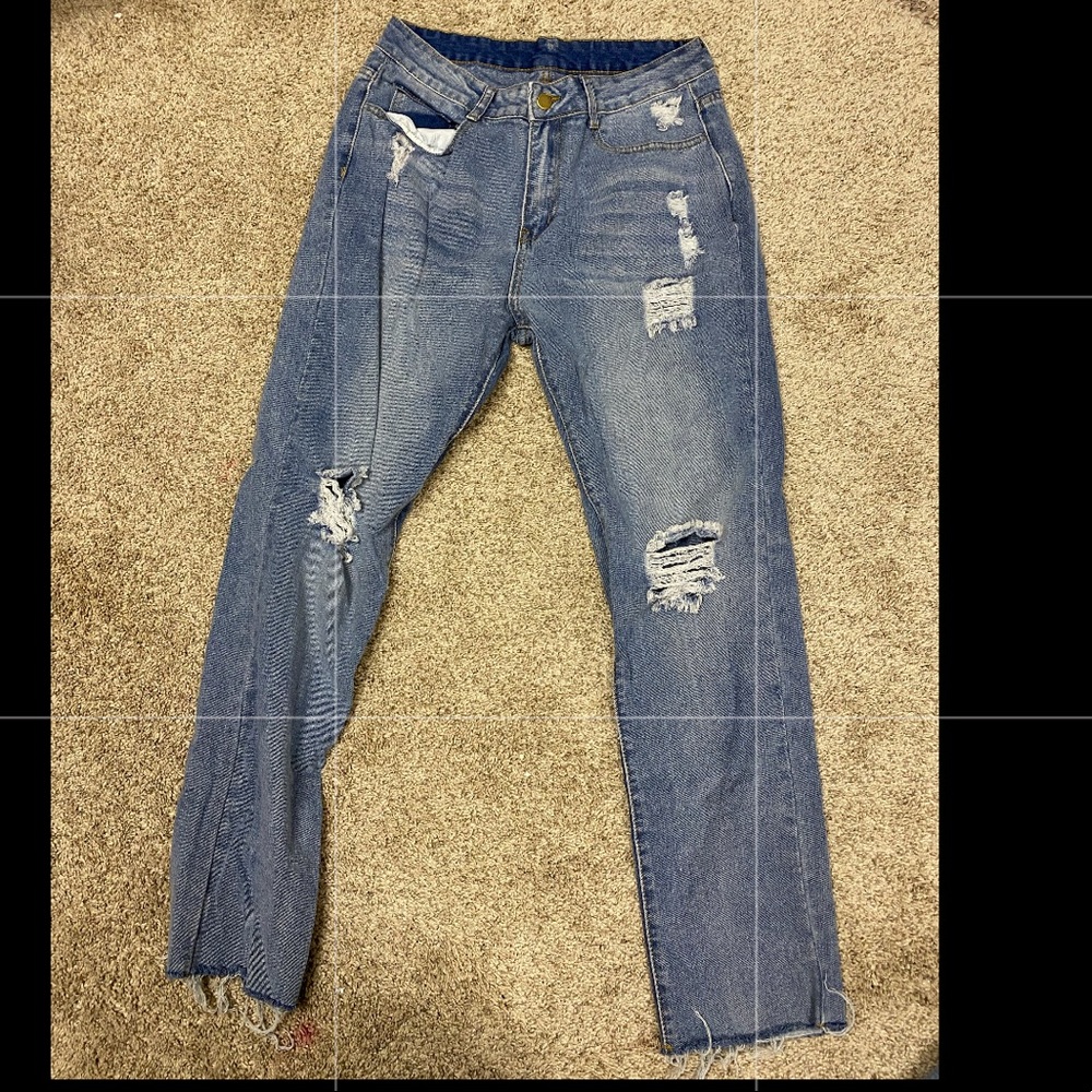 Shein blue ripped jeans